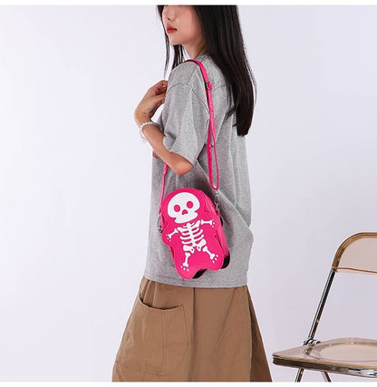 Halloween Skull Shoulder Bag Girls Fashion Funny Cute Messenger Crossbody Bags Women Small Phone Bag - 4 - Scribble Snacks