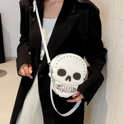 Halloween Skull Shoulder Bag Girls Funny Cute Messenger Bag Personality Creative Crossbody Bags For Women - 4 - Scribble Snacks