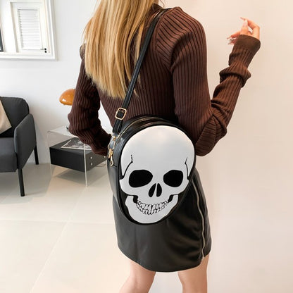 Halloween Skull Shoulder Bag Personality Funny Messenger Bag Kids Couples Outdoor Small Phone Bag For Women - 4 - Scribble Snacks