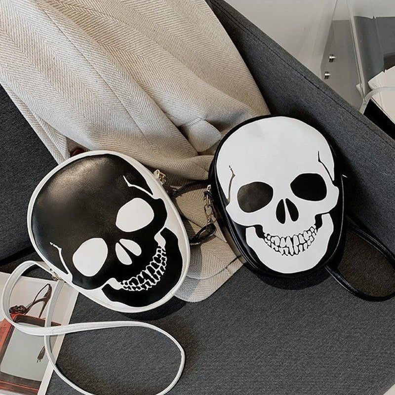 Halloween Skull Shoulder Bag Personality Funny Messenger Bag Kids Couples Outdoor Small Phone Bag For Women - 4 - Scribble Snacks