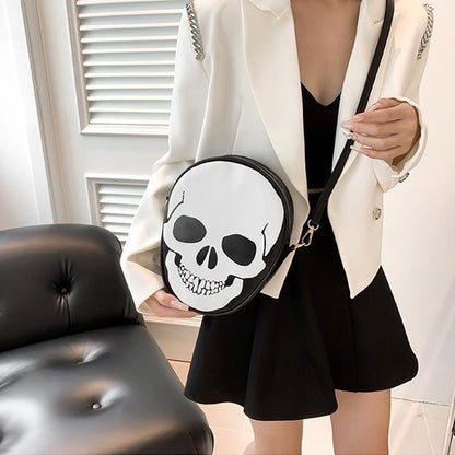 Halloween Skull Shoulder Bag Personality Funny Messenger Bag Kids Couples Outdoor Small Phone Bag For Women - 4 - Scribble Snacks