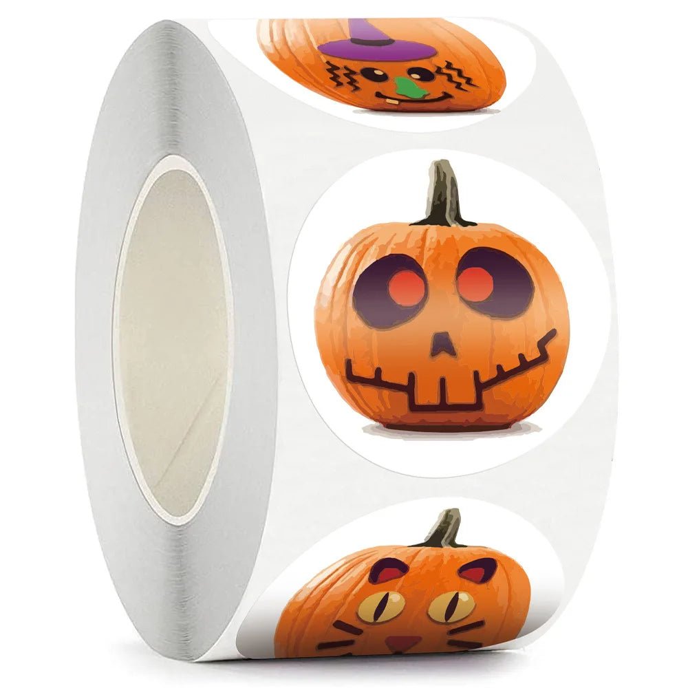 Halloween Smile Pumpkin Stickers - Halloween - Stickers & Labels (including Scrapbooking, Wall Decals) - Scribble Snacks