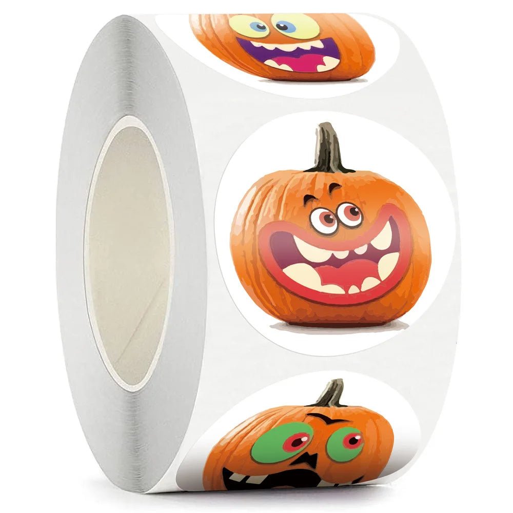 Halloween Smile Pumpkin Stickers - Halloween - Stickers & Labels (including Scrapbooking, Wall Decals) - Scribble Snacks