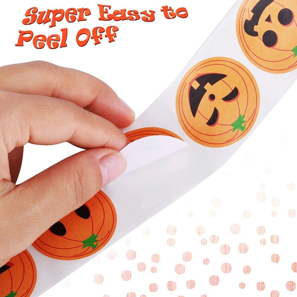 Halloween Smile Pumpkin Stickers - Halloween - Stickers & Labels (including Scrapbooking, Wall Decals) - Scribble Snacks