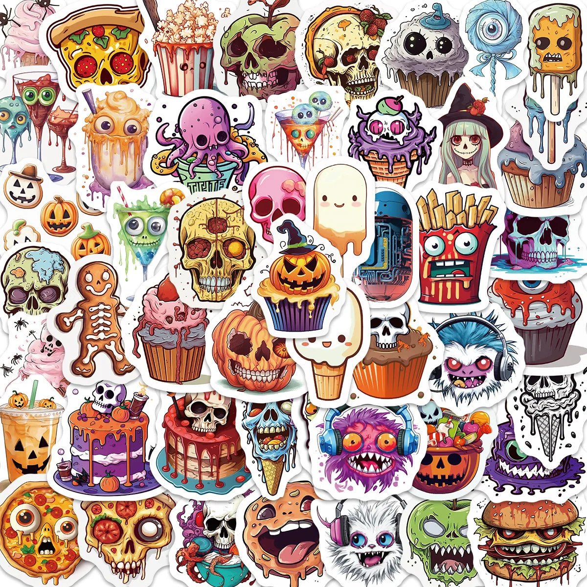 Halloween Snack Sticker Set - Halloween - Stickers & Labels (including Scrapbooking, Wall Decals) - Scribble Snacks