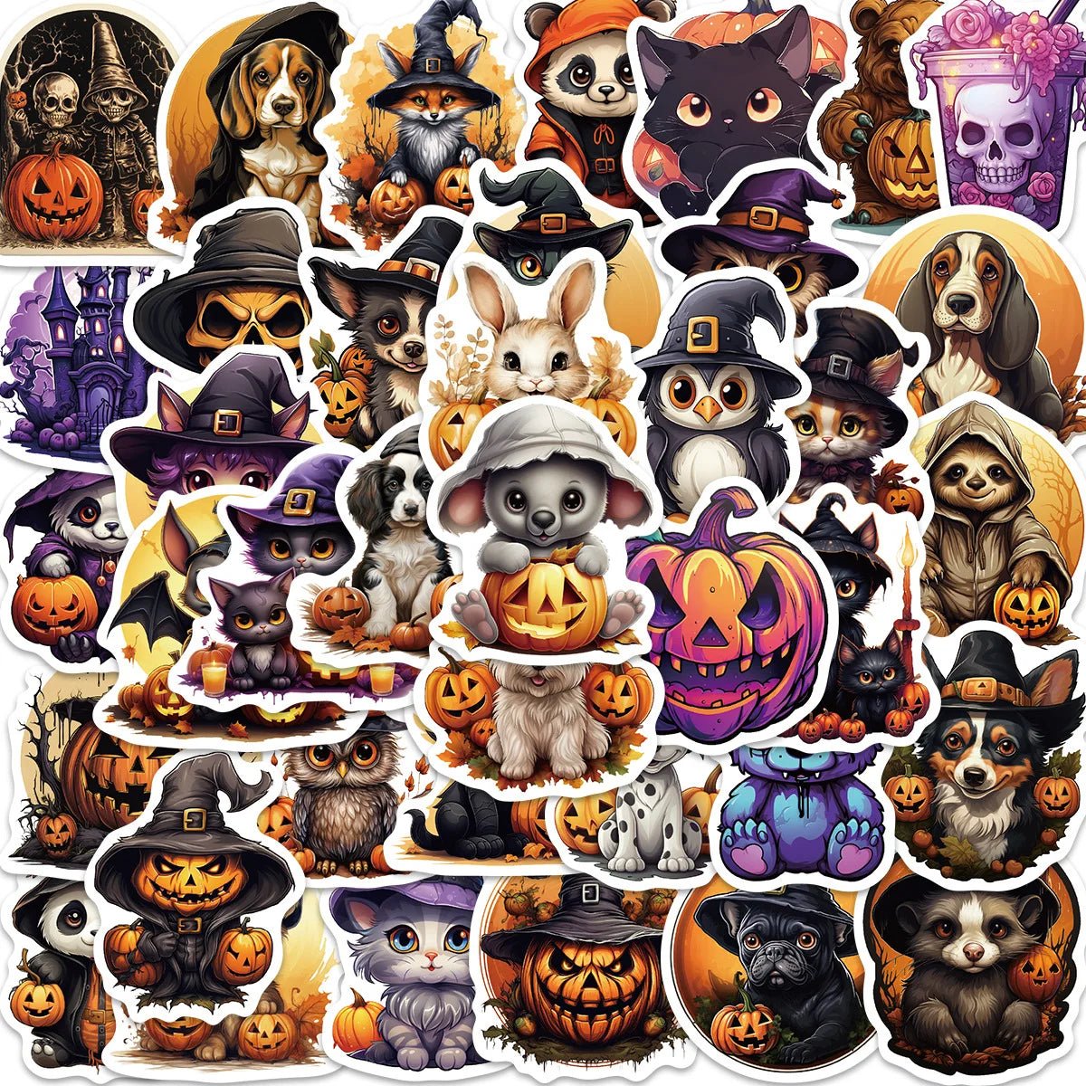 Halloween Snack Sticker Set - Halloween - Stickers & Labels (including Scrapbooking, Wall Decals) - Scribble Snacks