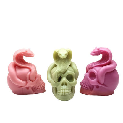 Halloween Snake Skull Aromatherapy Candle Silicone Mold - 0 - Scribble Snacks