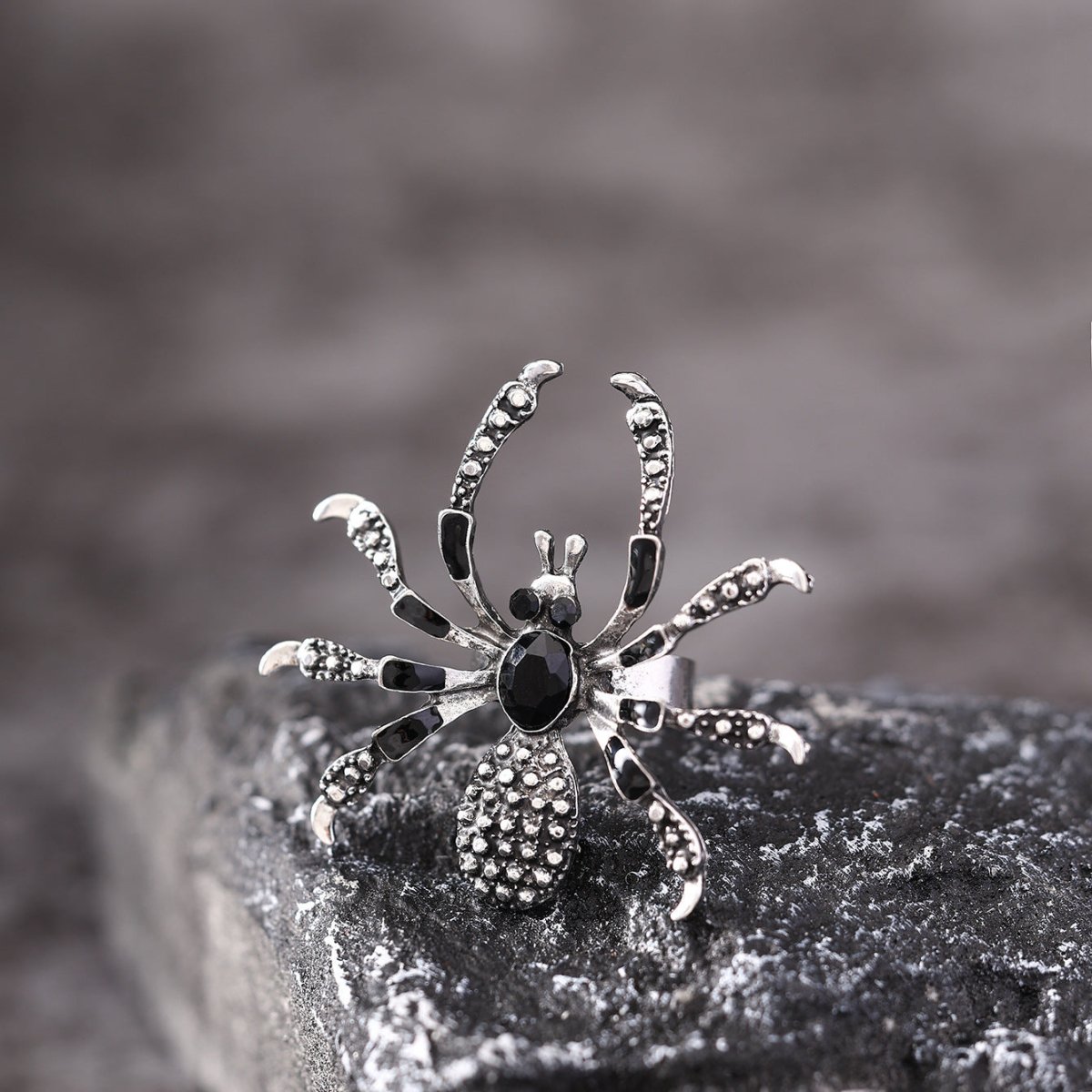 Halloween Spider Ring With Rhinestone Ins Personality Fashion Open Rings For Women Jewelry Accessories - 4 - Scribble Snacks