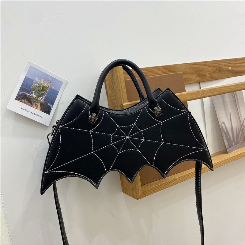 Halloween Spider Web Shape Shoulder Bags Personality Batgirl Tide Pu Handbags Fashoin Messenger Crossbody Bag - 0 - Scribble Snacks