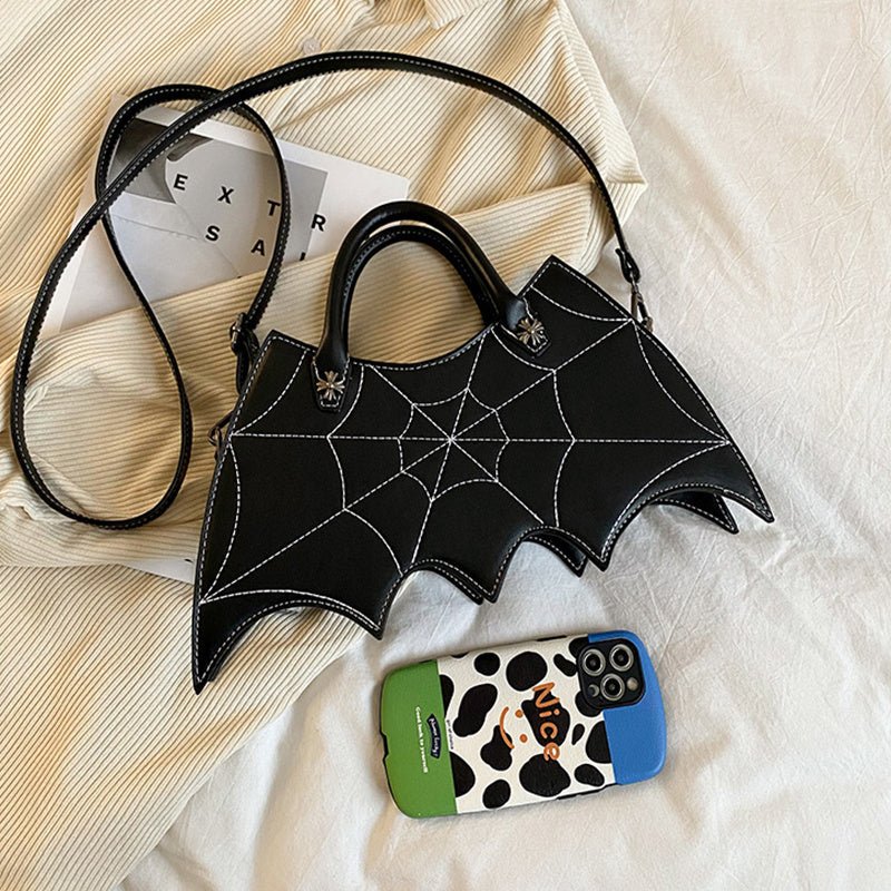 Halloween Spider Web Shape Shoulder Bags Personality Batgirl Tide Pu Handbags Fashoin Messenger Crossbody Bag - 0 - Scribble Snacks