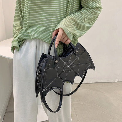 Halloween Spider Web Shape Shoulder Bags Personality Batgirl Tide Pu Handbags Fashoin Messenger Crossbody Bag - 0 - Scribble Snacks