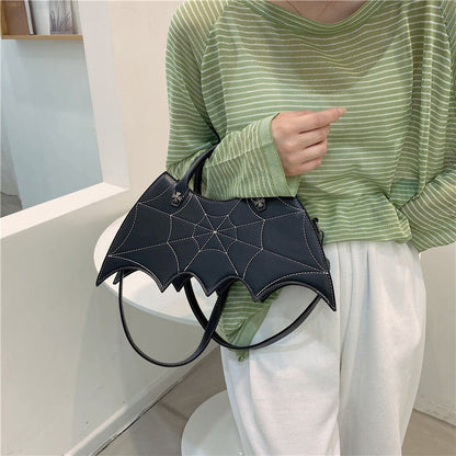 Halloween Spider Web Shape Shoulder Bags Personality Batgirl Tide Pu Handbags Fashoin Messenger Crossbody Bag - 0 - Scribble Snacks