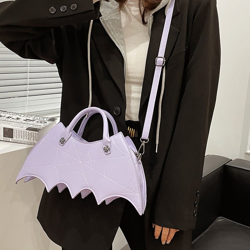 Halloween Spider Web Shape Shoulder Bags Personality Batgirl Tide Pu Handbags Fashoin Messenger Crossbody Bag - 0 - Scribble Snacks