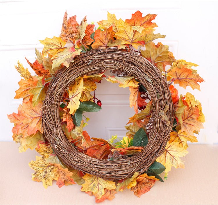 Halloween Thanksgiving Autumn Frost Leaf Pumpkin Simulation Garland Props Home Decor - 0 - Scribble Snacks