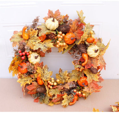 Halloween Thanksgiving Autumn Frost Leaf Pumpkin Simulation Garland Props Home Decor - 0 - Scribble Snacks