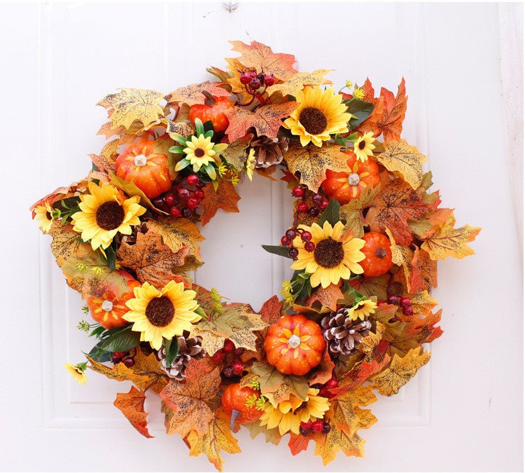 Halloween Thanksgiving Autumn Frost Leaf Pumpkin Simulation Garland Props Home Decor - 0 - Scribble Snacks