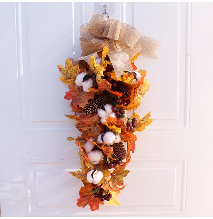 Halloween Thanksgiving Autumn Frost Leaf Pumpkin Simulation Garland Props Home Decor - 0 - Scribble Snacks