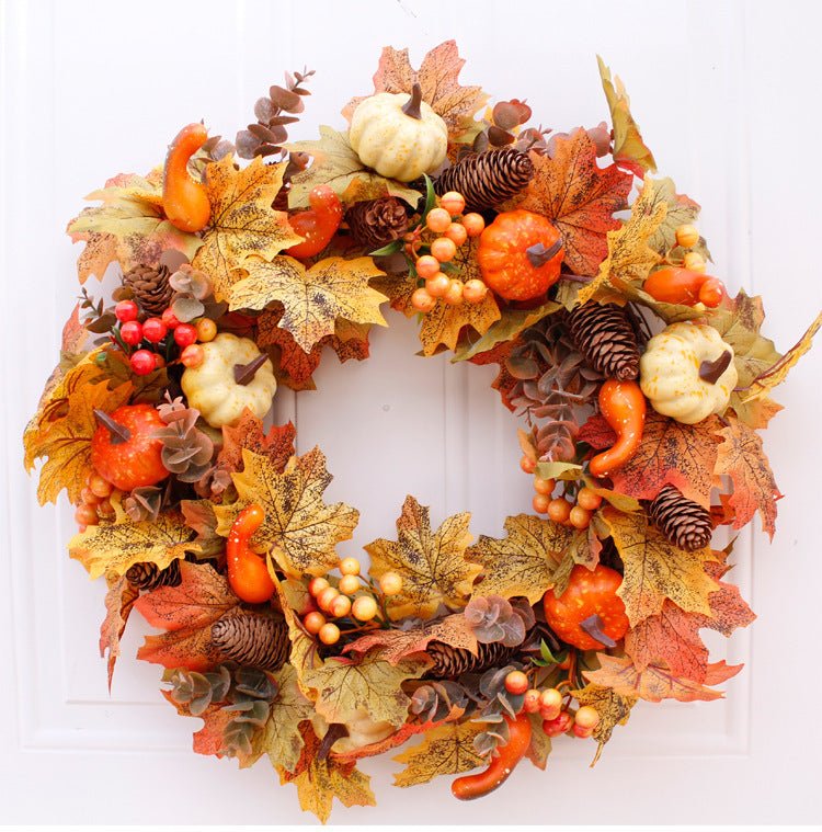 Halloween Thanksgiving Autumn Frost Leaf Pumpkin Simulation Garland Props Home Decor - 0 - Scribble Snacks