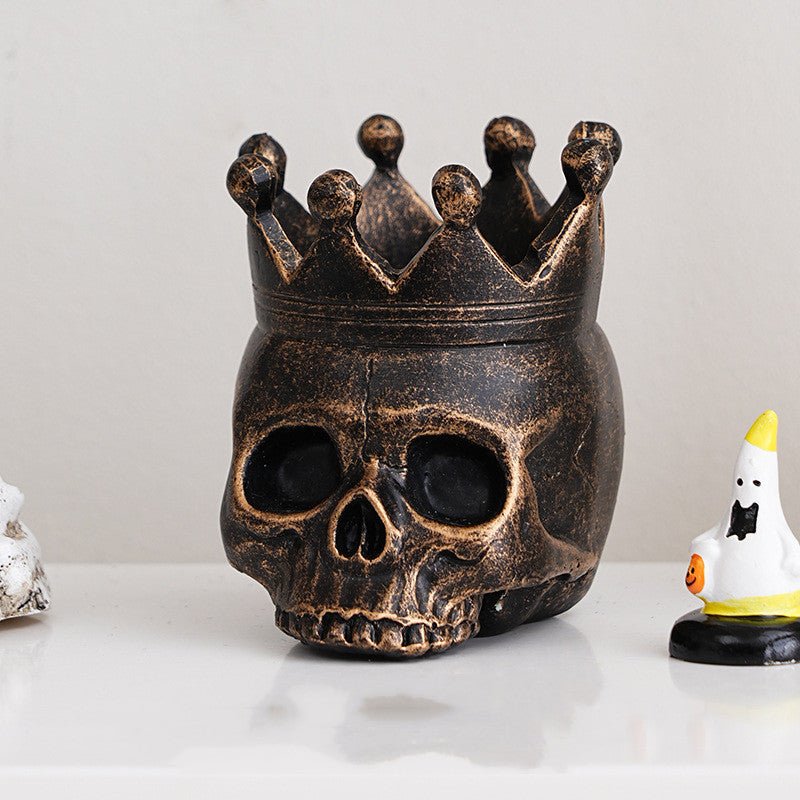 Halloween Themed Pumpkin Lantern Skull Candle Stand - 0 - Scribble Snacks