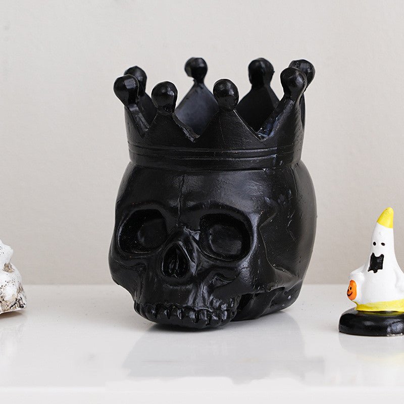 Halloween Themed Pumpkin Lantern Skull Candle Stand - 0 - Scribble Snacks