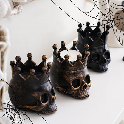 Halloween Themed Pumpkin Lantern Skull Candle Stand - 0 - Scribble Snacks