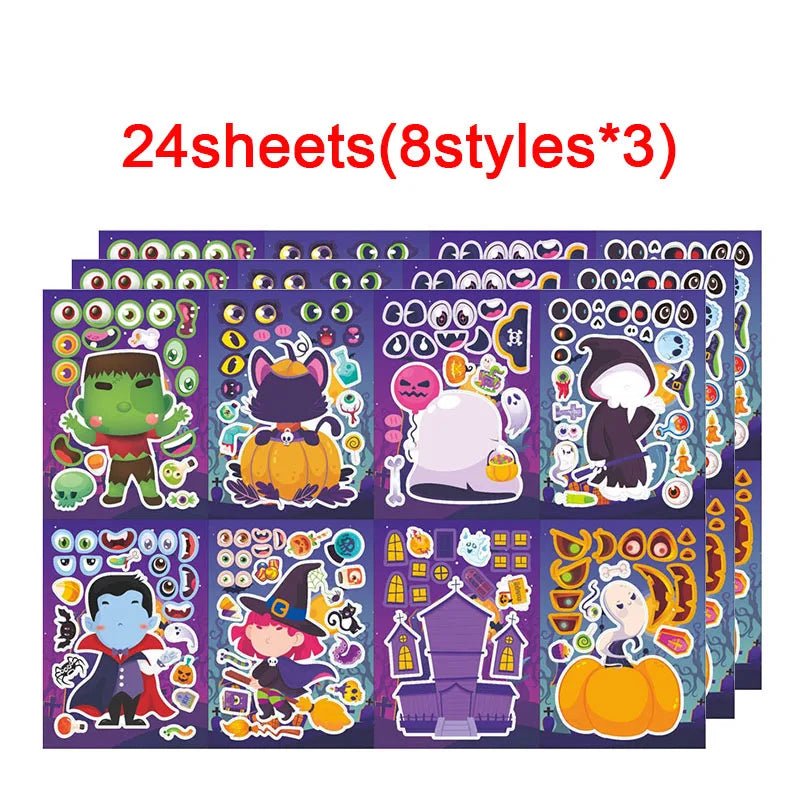 Halloween Treat Puzzle Sticker Set - Halloween - DIY Crafts & Scrapbooking - Scribble Snacks