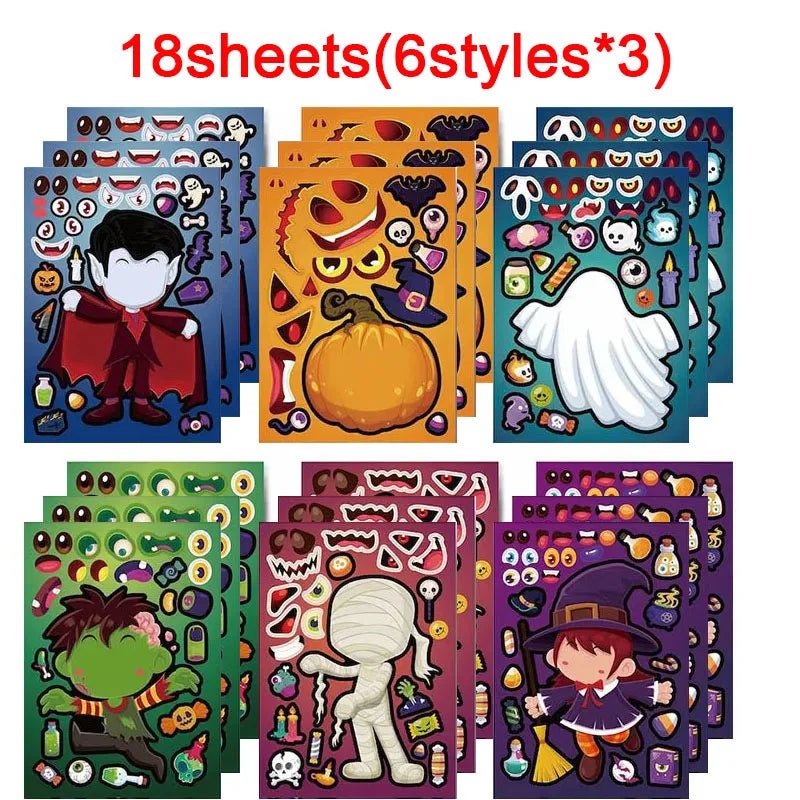 Halloween Treat Puzzle Sticker Set - Halloween - DIY Crafts & Scrapbooking - Scribble Snacks