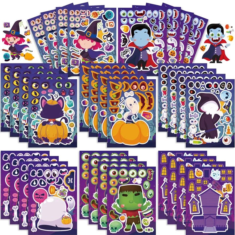 Halloween Treat Puzzle Sticker Set - Halloween - DIY Crafts & Scrapbooking - Scribble Snacks