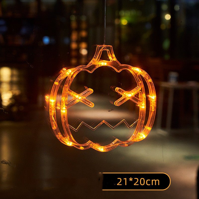 Halloween Window Hanging LED Lights Spider Pumpkin Hanging Ghost Horror Atmosphere Lights Holiday Party Decorative Lights Home Decor - 0 - Scribble Snacks