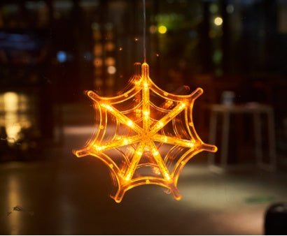 Halloween Window Hanging LED Lights Spider Pumpkin Hanging Ghost Horror Atmosphere Lights Holiday Party Decorative Lights Home Decor - 0 - Scribble Snacks