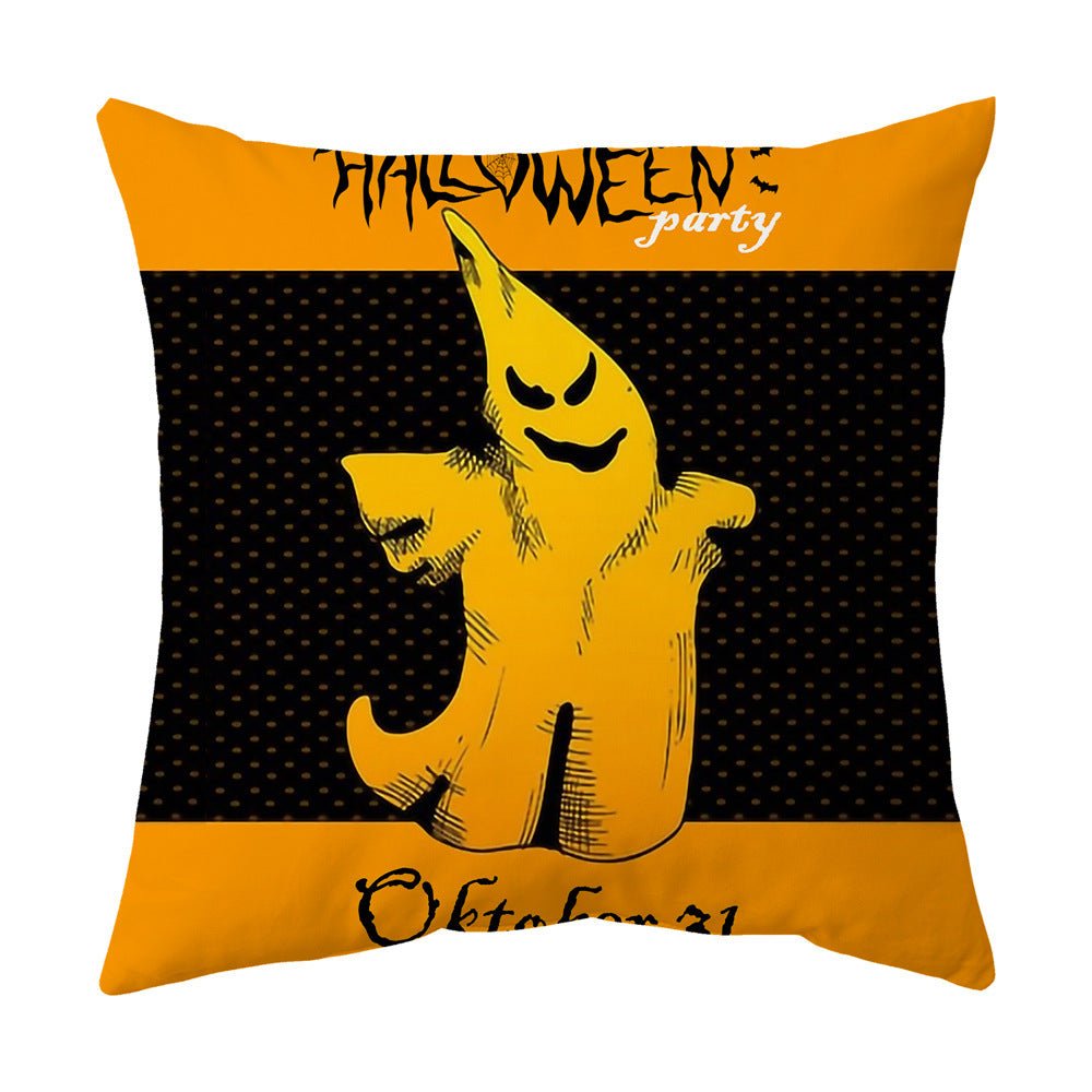 Halloween With Pumpkin Peach Skin Plush Pillow Cover - 0 - Scribble Snacks