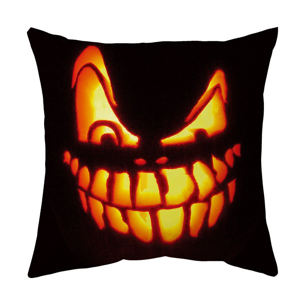 Halloween With Pumpkin Peach Skin Plush Pillow Cover - 0 - Scribble Snacks