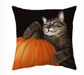 Halloween With Pumpkin Peach Skin Plush Pillow Cover - 0 - Scribble Snacks