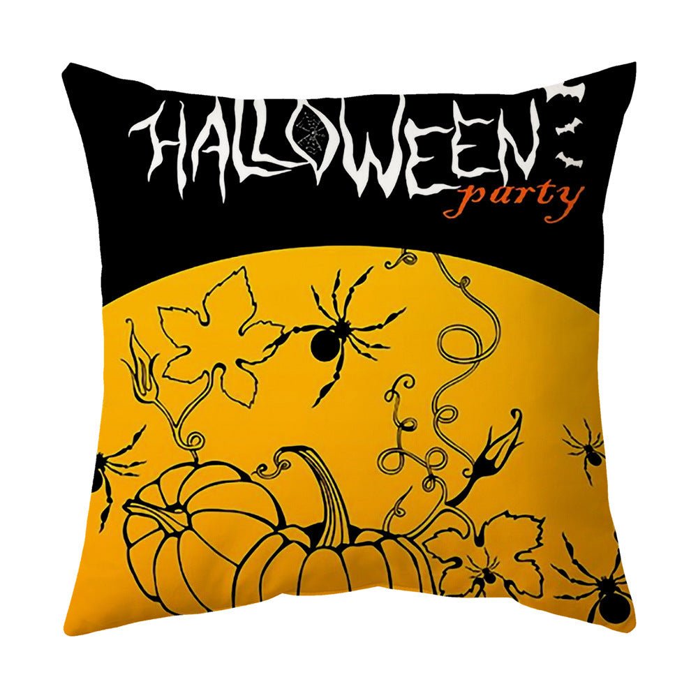 Halloween With Pumpkin Peach Skin Plush Pillow Cover - 0 - Scribble Snacks