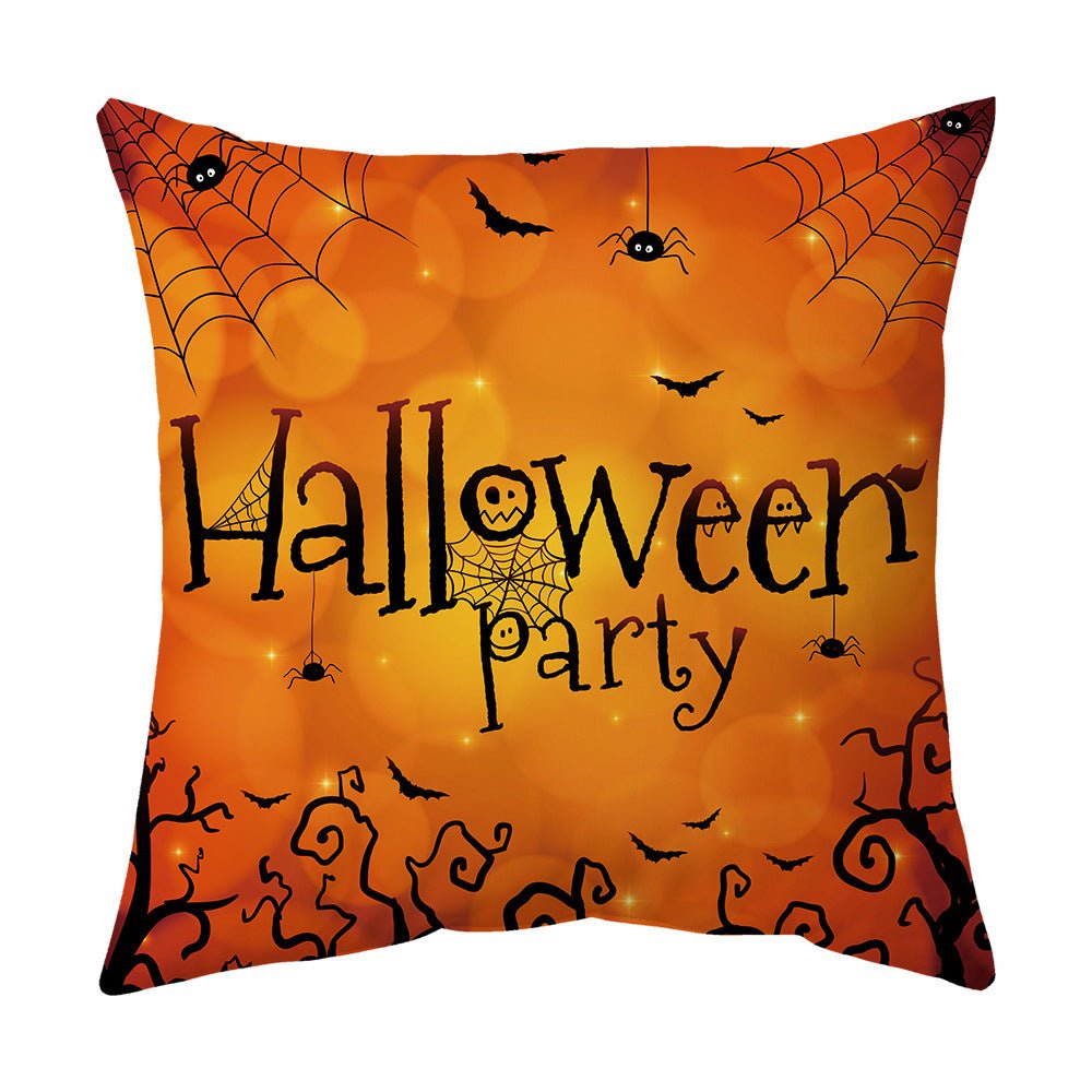 Halloween With Pumpkin Peach Skin Plush Pillow Cover - 0 - Scribble Snacks