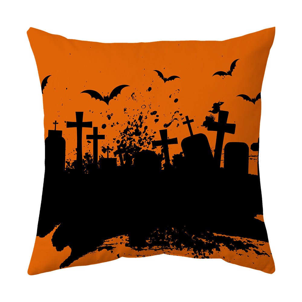 Halloween With Pumpkin Peach Skin Plush Pillow Cover - 0 - Scribble Snacks