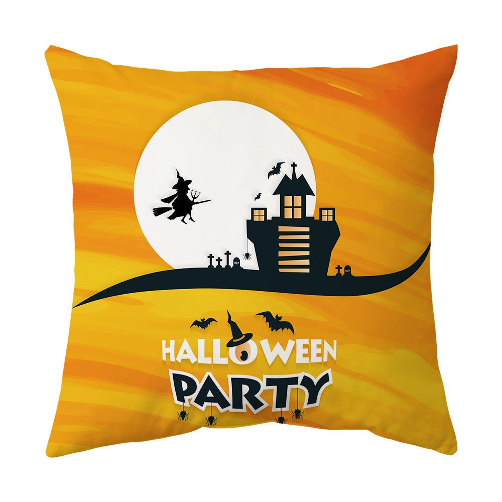 Halloween With Pumpkin Peach Skin Plush Pillow Cover - 0 - Scribble Snacks