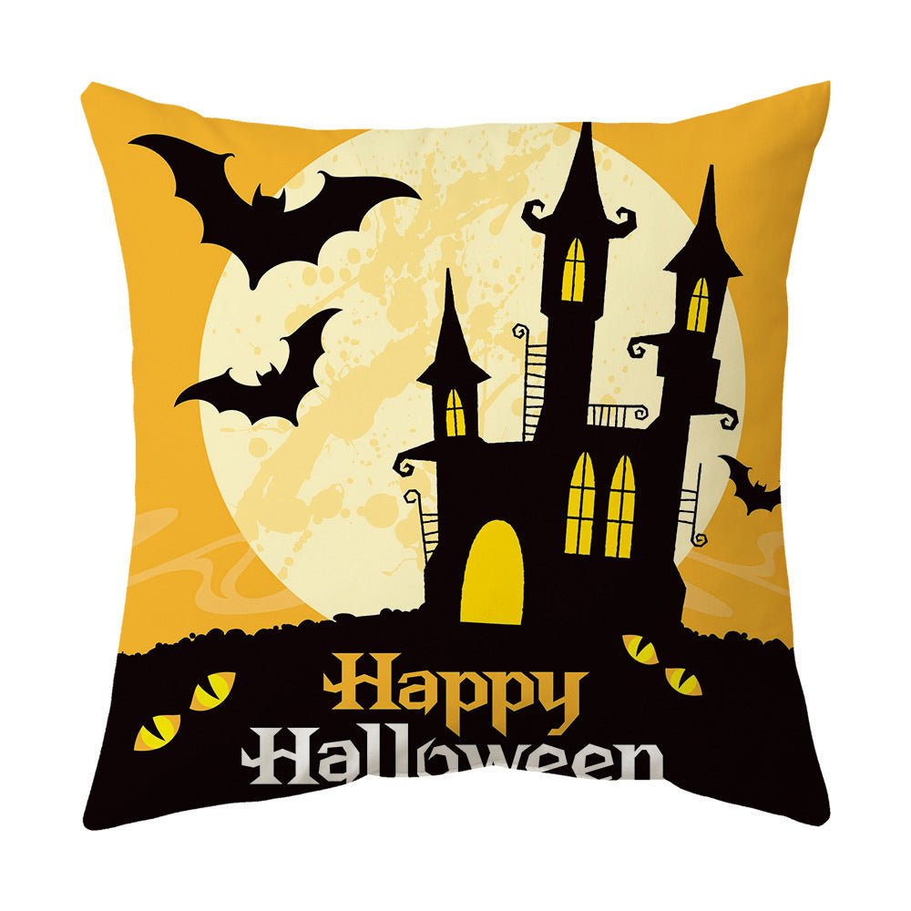 Halloween With Pumpkin Peach Skin Plush Pillow Cover - 0 - Scribble Snacks