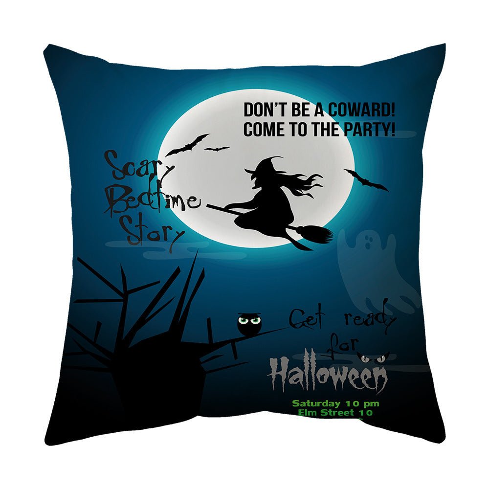 Halloween With Pumpkin Peach Skin Plush Pillow Cover - 0 - Scribble Snacks