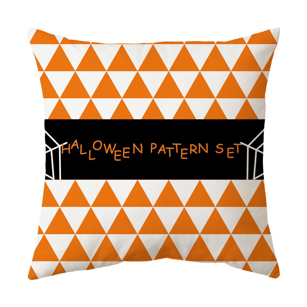 Halloween With Pumpkin Peach Skin Plush Pillow Cover - 0 - Scribble Snacks