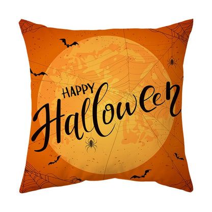 Halloween With Pumpkin Peach Skin Plush Pillow Cover - 0 - Scribble Snacks