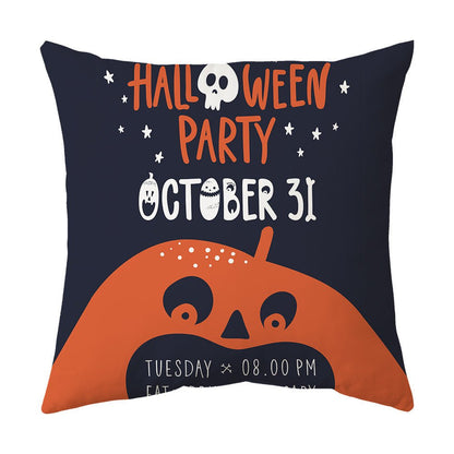 Halloween With Pumpkin Peach Skin Plush Pillow Cover - 0 - Scribble Snacks