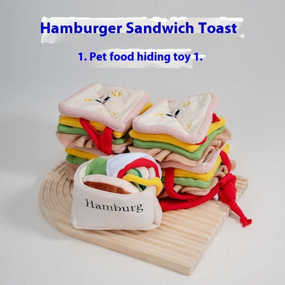 Hamburger Sandwich Toy Ringing Paper Pets Toys Pet Products - 0 - Scribble Snacks