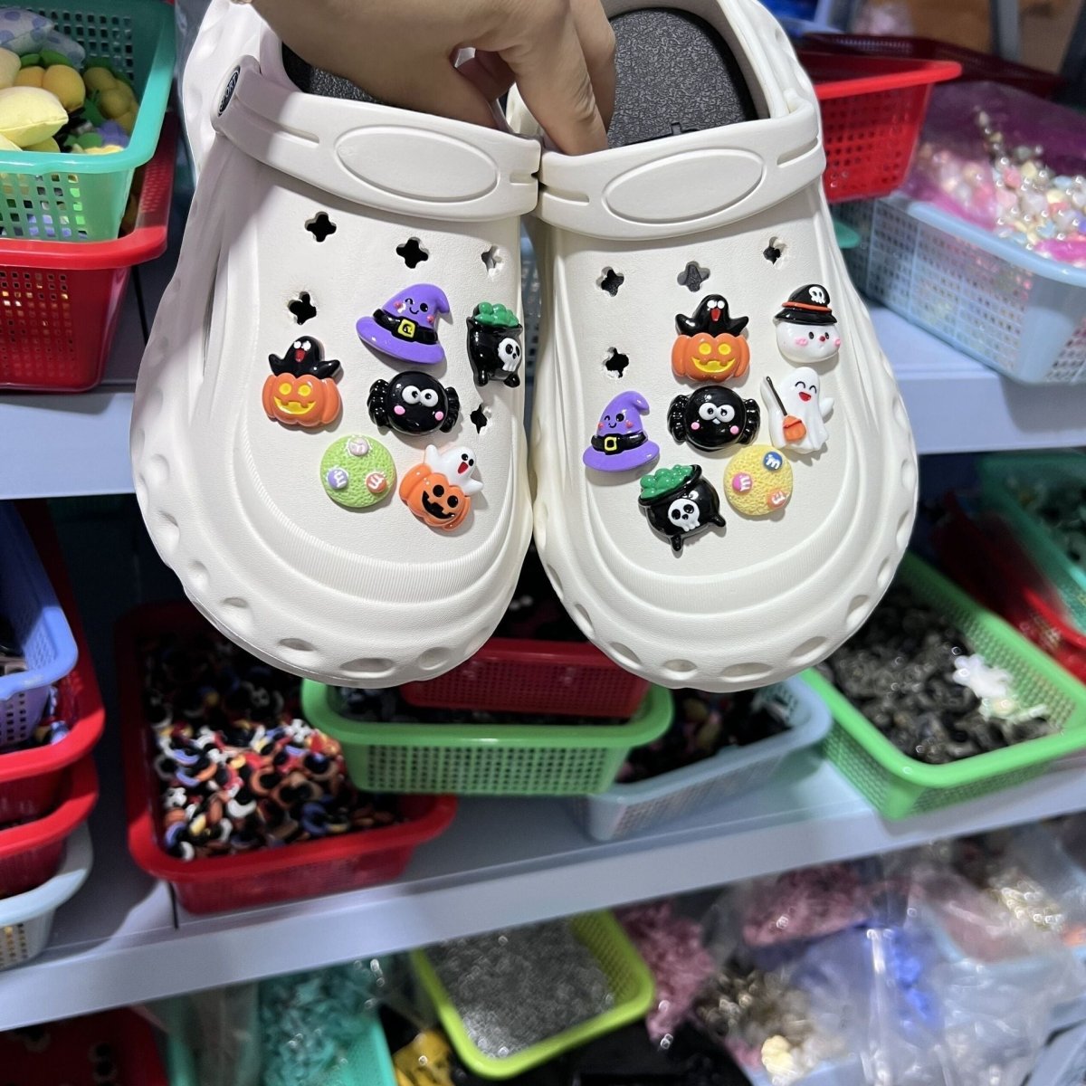 Hole Shoes Accessories Fit Diy Shoe Buckle Halloween Cartoon - 0 - Scribble Snacks