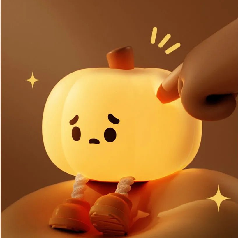 Home Decor Halloween Pumpkin Night Light Cute Soft Silicone Lamp Touch Dimmable Rechargeable Bedside Decor Light Kids Gifts Halloween Decorations - 0 - Scribble Snacks