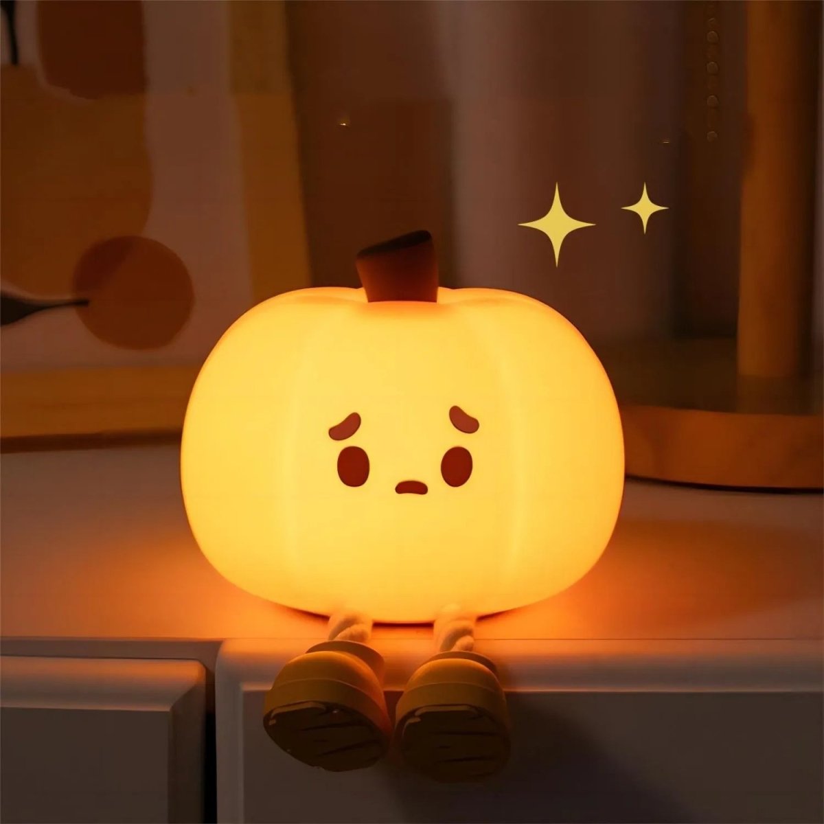 Home Decor Halloween Pumpkin Night Light Cute Soft Silicone Lamp Touch Dimmable Rechargeable Bedside Decor Light Kids Gifts Halloween Decorations - 0 - Scribble Snacks