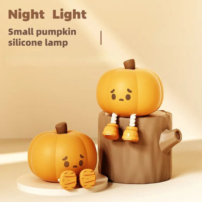 Home Decor Halloween Pumpkin Night Light Cute Soft Silicone Lamp Touch Dimmable Rechargeable Bedside Decor Light Kids Gifts Halloween Decorations - 0 - Scribble Snacks