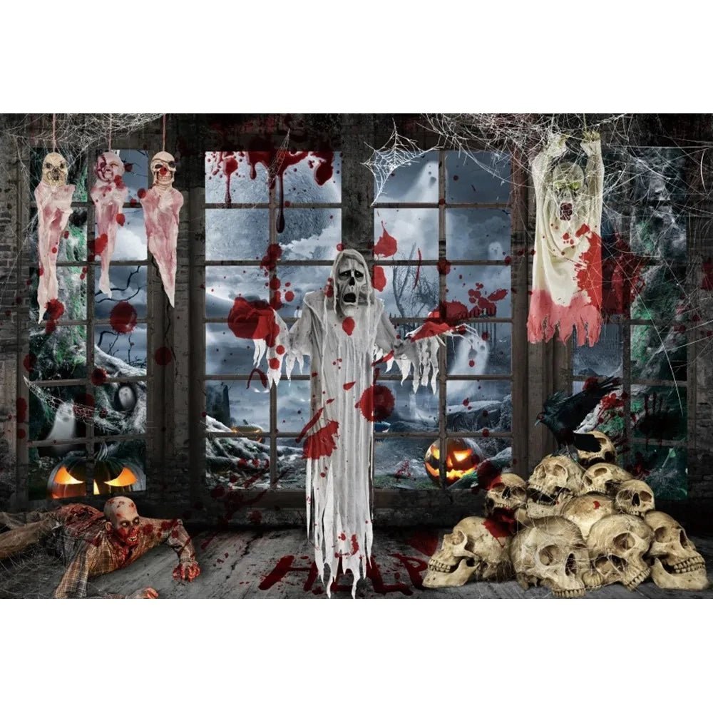 Horror Pumpkin Skull Tapestry Decor - Halloween - Party Banners & Hanging Ornaments - Scribble Snacks