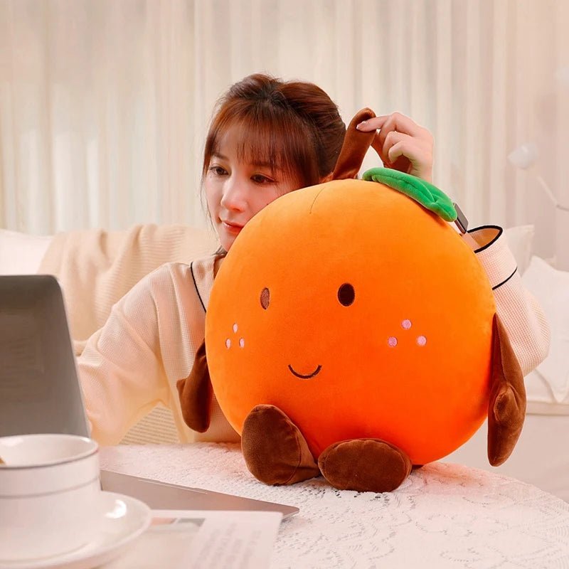 Kawaii Orange Leg Pillow - Soft Plush Toys - Scribble Snacks