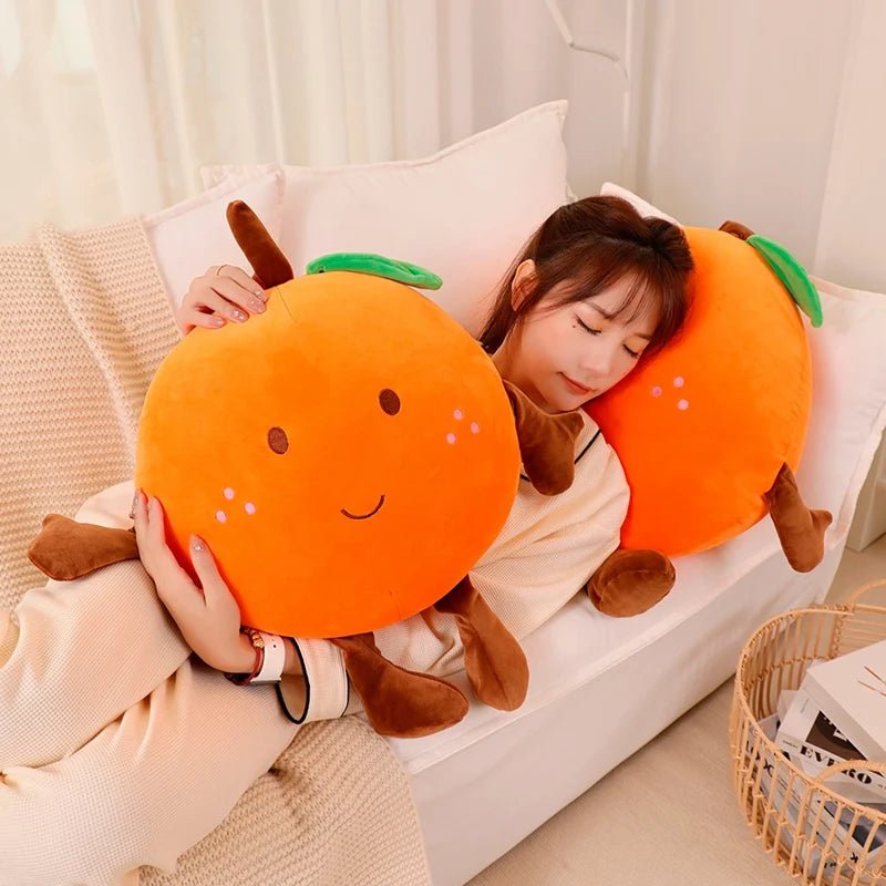 Kawaii Orange Leg Pillow - Soft Plush Toys - Scribble Snacks